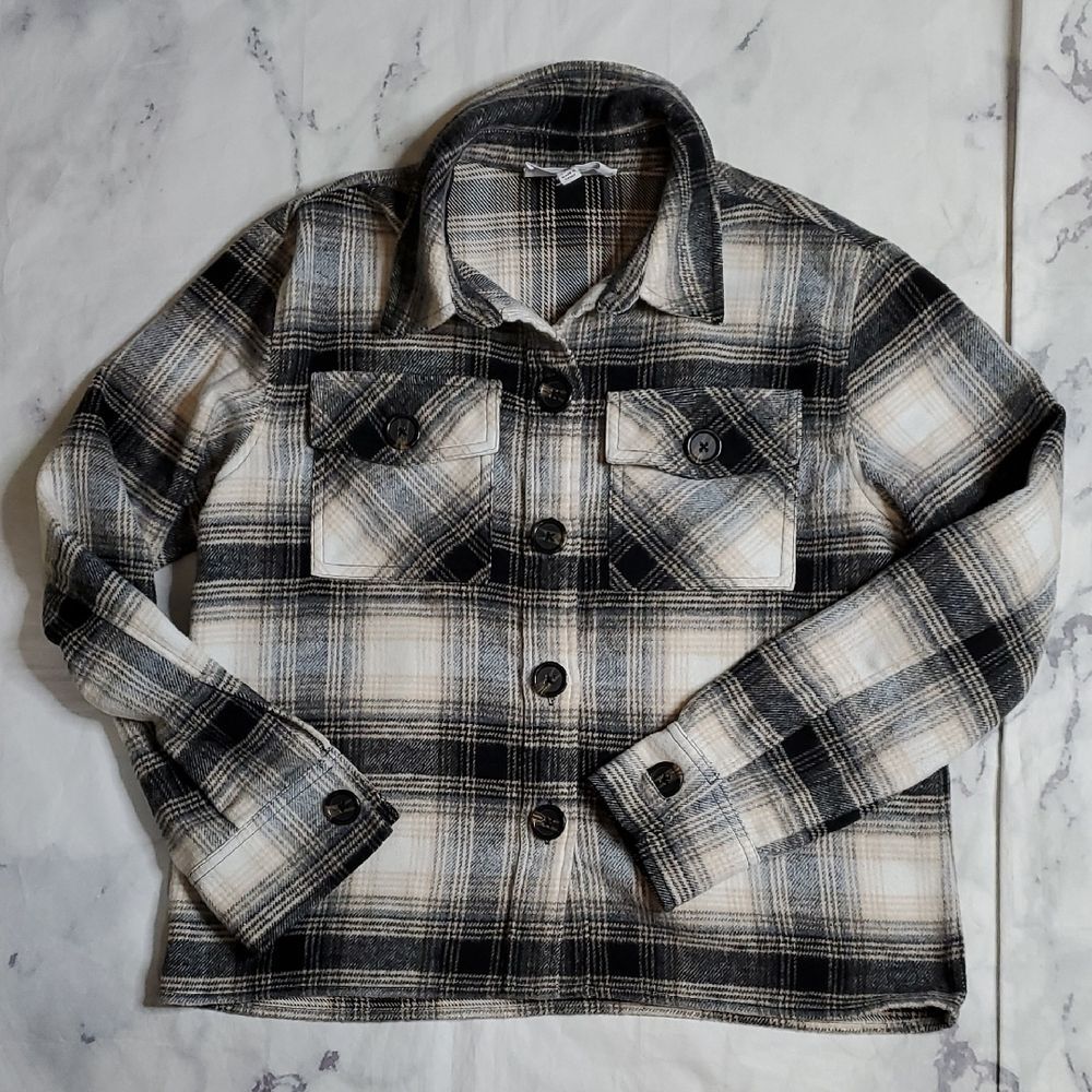BB Dakota Steve Madden Plaid Button-Up Shacket